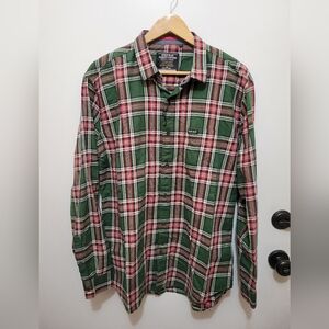 River Blue Ranger Edition Classic Green and Red Plaid Button-Down Shirt Size XL